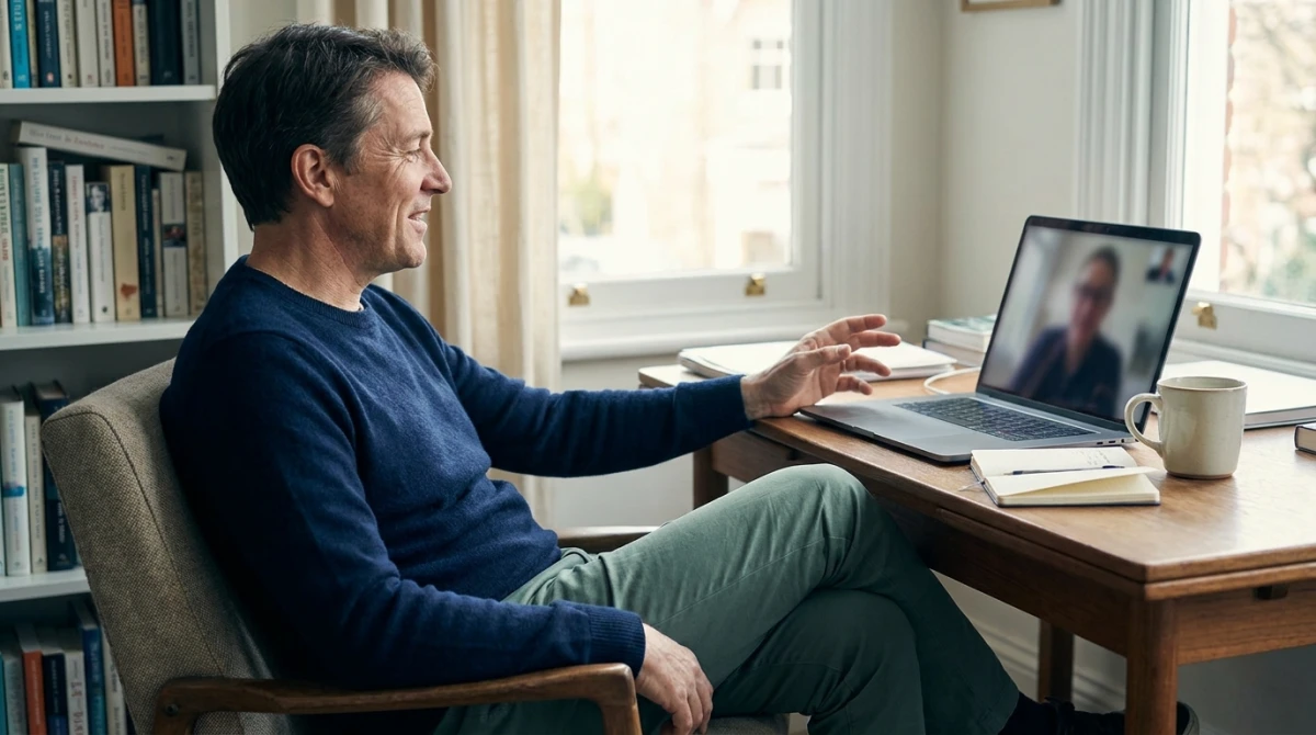 Patient having a telehealth visit with a physician to discuss GLP-1 treatment